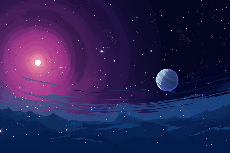 唯美星空宇宙背景手绘插画,插画/手绘图,插画/手绘图库,插画/手绘图下载,插画/手绘